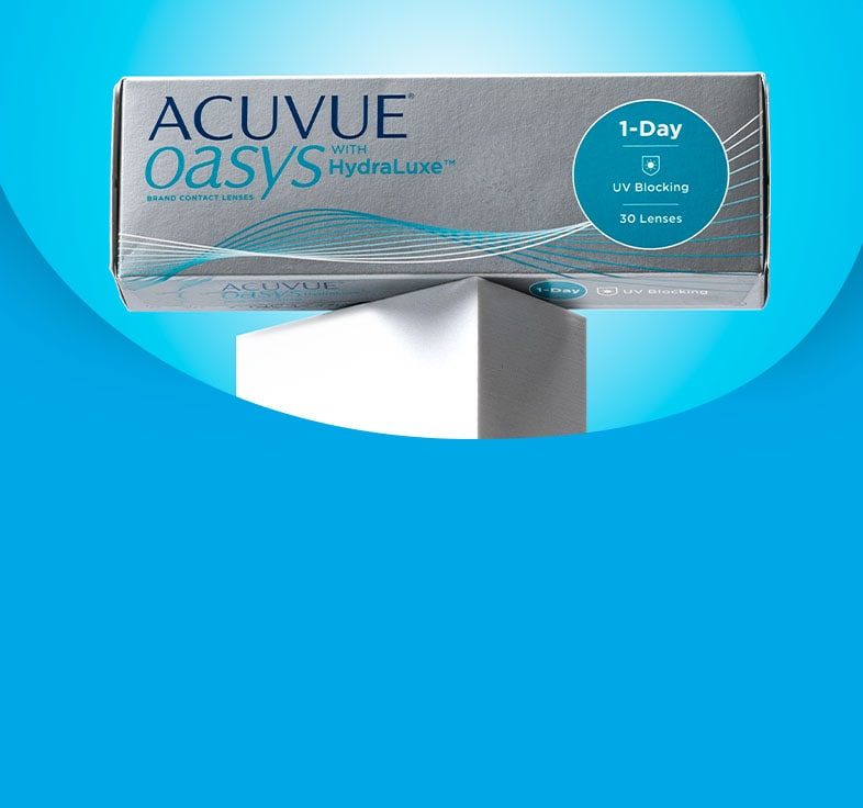 Dos cajas de lentillas everclear ELITE sobre un fondo azul