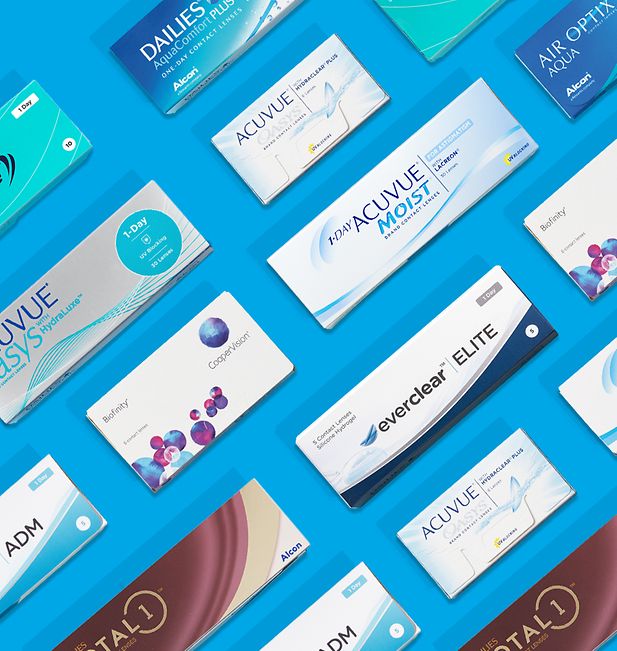 Envases de lentillas vistos desde arriba 